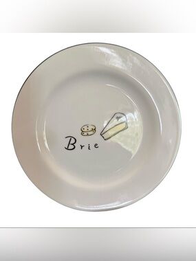 Pottery Barn 8”Cheese Plates Set of 3 Brie Gouda Stilton Appetizer Dessert